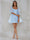 A-Line/Princess Square Half Sleeves Short Homecoming Dresses with Ruffles