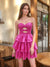 A-Line/Princess Strapless Short Homecoming Dresses with Beadings & Tiered Ruffles