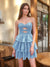 A-Line/Princess Strapless Short Homecoming Dresses with Beadings & Tiered Ruffles