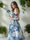 A-Line/Princess Off-the-Shoulder Sleeveless Tea-Length Floral Prom Dresses