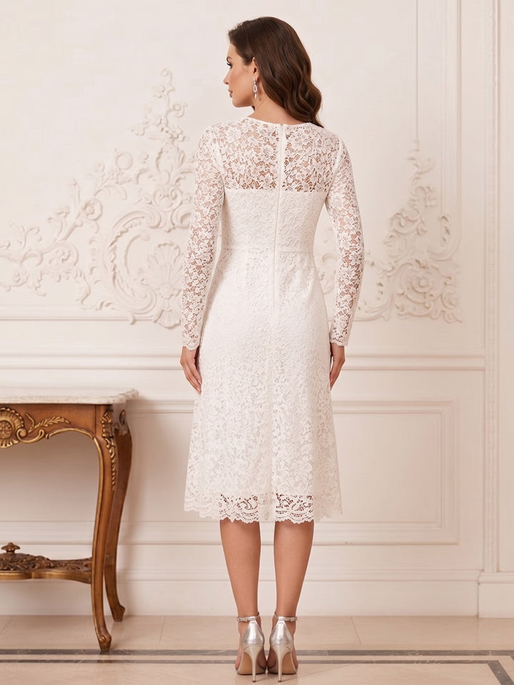Two Piece Sheath/Column Square-Neck Long Sleeves Knee-Length Mother of the Bride Dresses with Lace