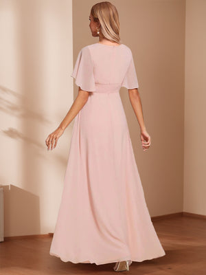 A-Line/Princess Scoop Short Sleeves Floor-Length Mother of the Bride Dresses with Appliques