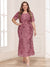 Trumpet/Mermaid Scoop Short Sleeves Ankle-Length Mother of the Bride Dresses with Appliques