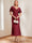 Trumpet/Mermaid V-Neck Short Ruffle Sleeves Ankle-Length Mother of the Bride Dresses with Appliques