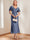 Trumpet/Mermaid V-Neck Short Ruffle Sleeves Ankle-Length Mother of the Bride Dresses with Appliques