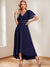 A-Line/Princess V-Neck Short Sleeves Floor-Length Chiffon Mother of the Bride Dresses