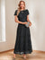 A-Line/Princess Crew Neck Short Sleeves Ankle-Length Mother of the Bride Dresses with Sequin Lace