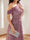 Trumpet/Mermaid Drop Shoulder Sleeves Floor-Length Mother of the Bride Dresses with Bow Detail & Sequin Embroidery