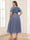 A-Line/Princess Scoop Short Ruffle Sleeve Tea-Length Mother of the Bride Dresses with Sequin Embroidery