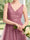 A-Line/Princess V-Neck Sleeveless Ankle-Length Wedding Guest Dresses With Lace Applique
