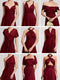 Satin A-Line/Princess Convertible Infinity Long Bridesmaid Dresses