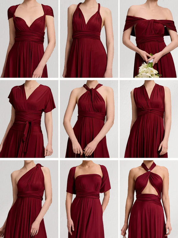 Satin A-Line/Princess Convertible Infinity Long Bridesmaid Dresses