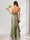 Trumpet/Mermaid Spaghetti Straps Sleeveless Floor-Length Bridesmaid Dresses with Bowknot & Ruffles