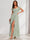 A-Line/Princess Square Neck Short Ruffle Sleeves Floral Bridesmaid Dresses with Split Side
