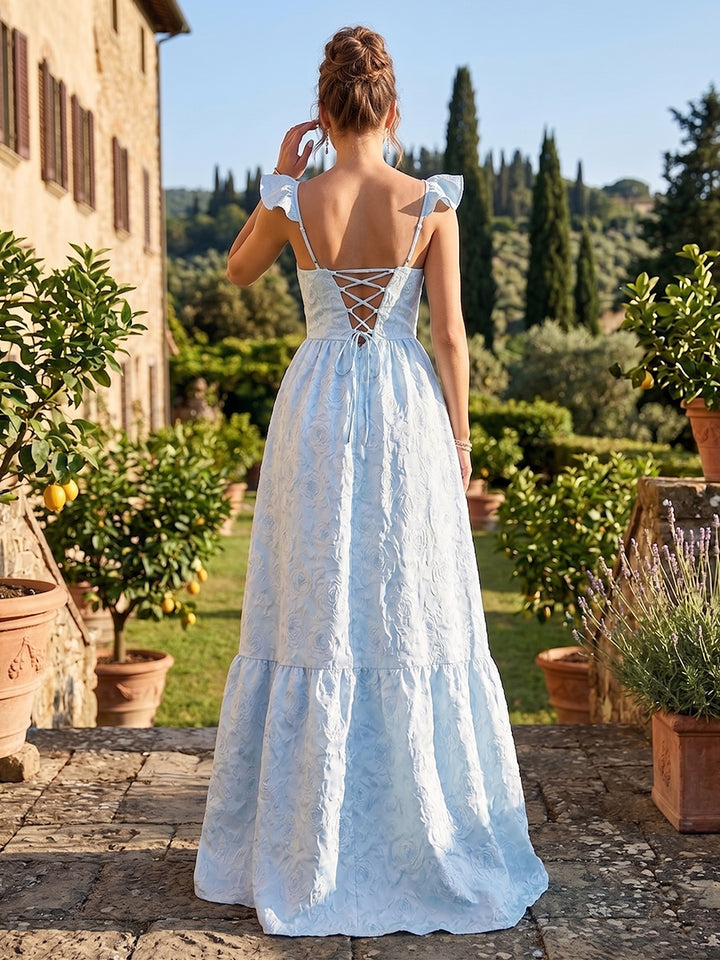 A-Line/Princess Sweetheart Sleeveless Floor-Length Bridesmaid Dresses With Split Side &amp; Ruffle Straps