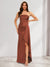 Trumpet/Mermaid Strapless Floor-Length Ruched Bridesmaid Dresses with Split Side