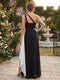 Chiffon A-Line/Princess One Shoulder Floor-Length Bridesmaid Dresses With Split Side & Ruffle