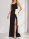 Chiffon A-Line/Princess One Shoulder Floor-Length Bridesmaid Dresses With Split Side & Ruffle