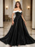 A-line Off-the-Shoulder Floor-Length Ruched Evening Dresses