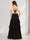 A-Line/Princess Scoop Floor-Length Chiffon Bridesmaid Dresses With Split Side & Cascading Ruffles