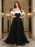 A-Line/Princess Off-the-Shoulder Floor-Length Chiffon Evening Dresses With Cascading Ruffles