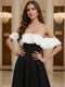 A-Line/Princess Off-the-Shoulder Floor-Length Chiffon Evening Dresses With Cascading Ruffles