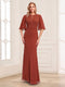 Trumpet/Mermaid Scoop Short Sleeves Floor-Length Mother of the Bride Dresses