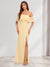 Chiffon Trumpet/Mermaid Off-the-Shoulder Floor-Length Bridesmaid Dress With Ruffles & Split Side