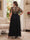 A-Line/Princess Scoop Short Sleeves Long Plus Size Mother of the Bride Dresses with Sequin Leaf