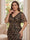 Trumpet/Mermaid V-Neck Short Sleeves Long Plus Size Mother of the Bride Dresses with Sequin Leaves