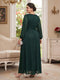 A-Line/Princess V-Neck Long Sleeves  Plus Size Mother of the Bride Dresses With Ruched