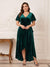 A-Line/Princess V-Neck Short Sleeves Plus Size Mother Of the Bride Dresses With Split Side