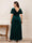 A-Line/Princess V-Neck Short Sleeves Plus Size Mother Of the Bride Dresses With Split Side