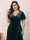 A-Line/Princess V-Neck Short Sleeves Plus Size Mother Of the Bride Dresses With Split Side