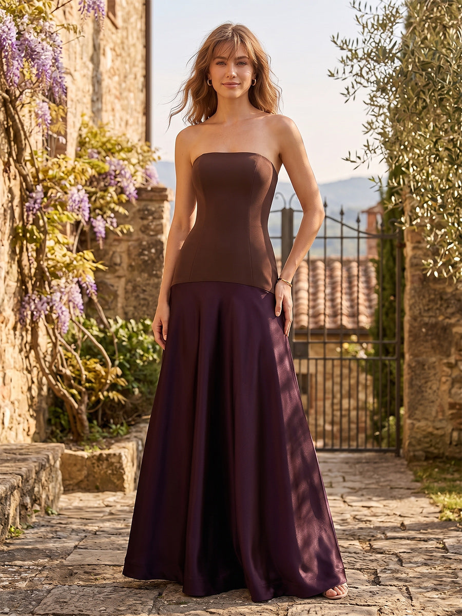 Trumpet/Mermaid Strapless Sleeveless Floor-Length Bridesmaid Dresses