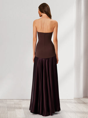 Trumpet/Mermaid Strapless Sleeveless Floor-Length Bridesmaid Dresses