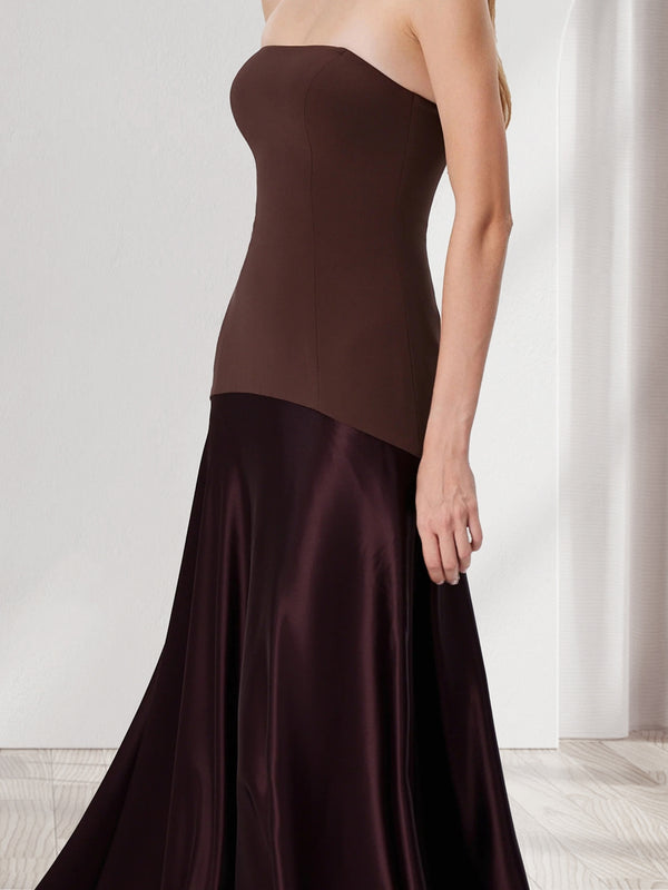 Trumpet/Mermaid Strapless Sleeveless Floor-Length Bridesmaid Dresses