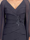 Chiffon Sheath/Column V-Neck Floor-Length Flutter Sleeves Mother Of The Bride Dresses With Ruffle Sequins Appliques Lace