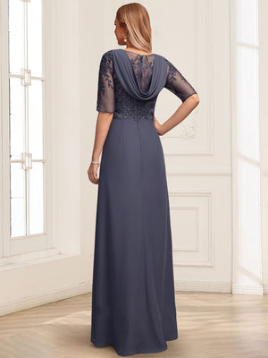 Lace Chiffon A-Line/Princess V-Neck Floor-Length Mother Of The Bride Dresses With Ruffles