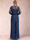 Jumpsuit/Pantsuit Square Neck Floor-Length 2 Pieces Mother of the Bride Dresses with Jacket