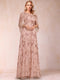 A-line Scoop Short Sleeves Appliques Mother of the Bride Dresses with Cape