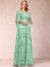 A-line Scoop Short Sleeves Appliques Mother of the Bride Dresses with Cape