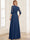 A-Line/Princess Square Neck 3/4 Sleeves Floor-Length Mother Of The Bride Dresses With Appliques & Sequins