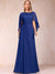 Chiffon A-Line Asymmetrical Cap Sleeves Floor-Length Mother Of The Bride Dresses With  Pleated Beading