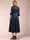 A-Line/Princess Collared V-Neck Long Sleeves Tea-Length Mother of the Bride Dresses with Bow & Lace Sequin