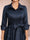 A-Line/Princess Collared V-Neck Long Sleeves Tea-Length Mother of the Bride Dresses with Bow & Lace Sequin