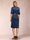 Sheath/Column Collared V-Neck Half Sleeves Knee-Length Mother of the Bride Dresses with Bow & Pleats