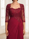 Lace Chiffon A-Line/Princess Square Neck Floor-Length Mother Of The Bride Dresses With Cascading Ruffles & Sequins