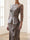 Trumpet/Mermaid Illusion Scoop 3/4 Sleeves Floor Length Mother of the Bride Dresses with Sash & Beading Appliques
