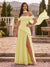 Chiffon Sheath/Column Off-the-Shoulder Floor-Length Bridesmaid Dress With Scarf & Split Side